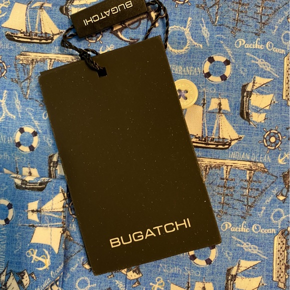 Bugatchi Shaped Fit Nautical Button Down Shirt - Picture 5 of 7